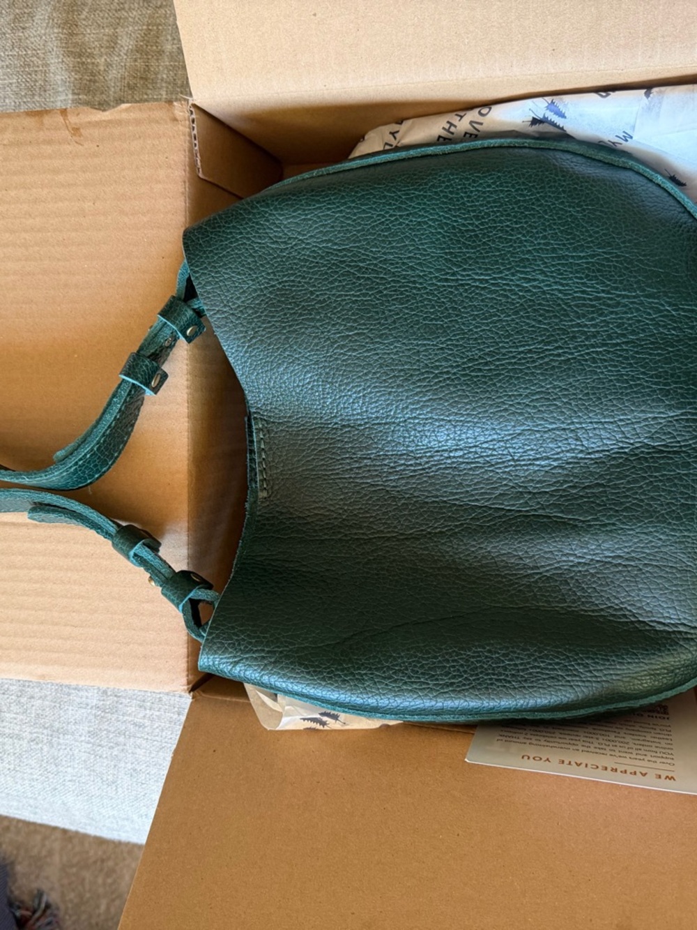 Pebbled Forest Green Shoulder Bag